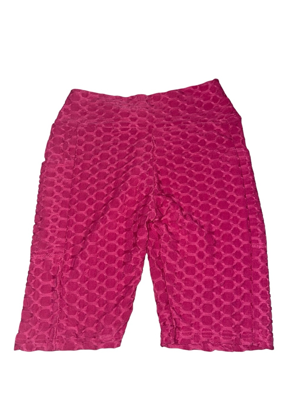 Butt lifting Barbie pink spandex honeycomb bike yoga workout shorts s/m